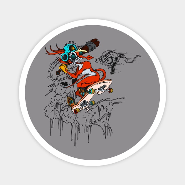 skater fox t-shirt 4 Magnet by roombirth